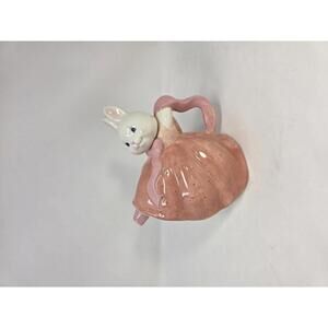 Vintage Ballerina Dancing Bunny Rabbit Teapot by The Good Company APPLAUSE 1980S
